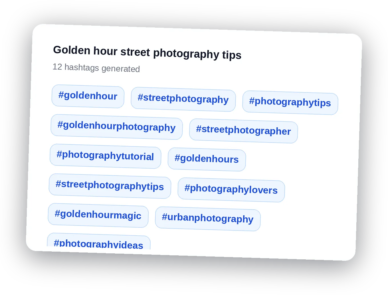 Demo — Instagram Hashtag Generator — Free for Reels & Posts
