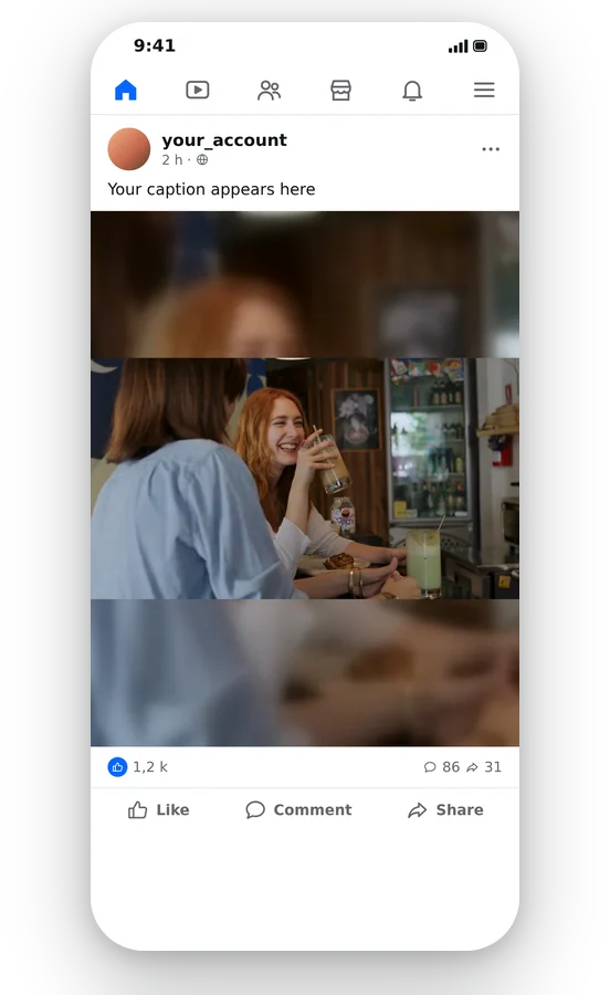Benefit — Resize Video for Facebook: Feed, Reels and Stories Online