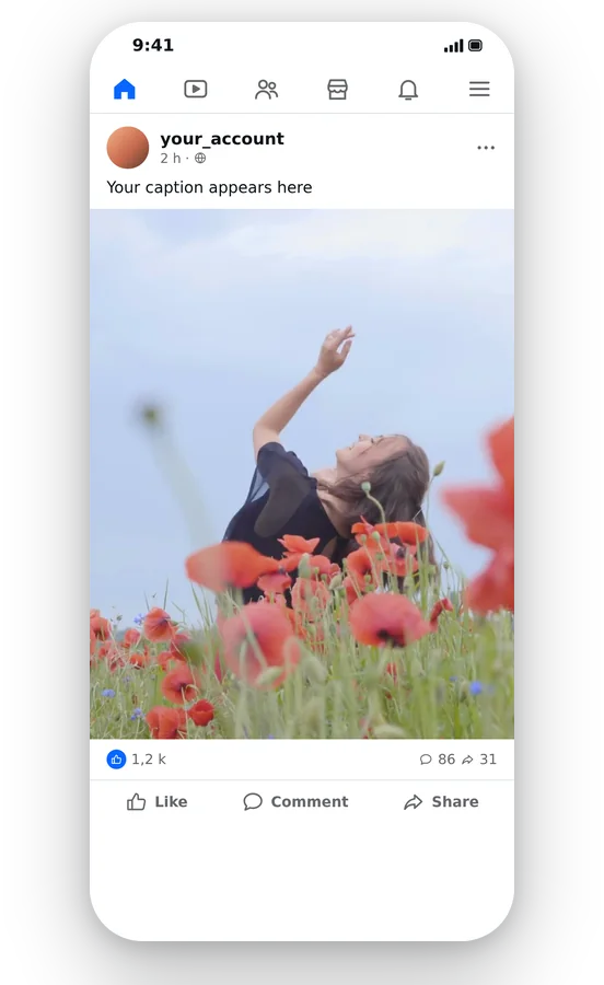Benefit — Resize Video for Facebook: Feed, Reels and Stories Online