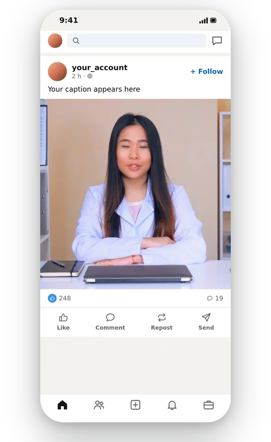 Benefit — Resize Video for LinkedIn: Square 1:1, 16:9 or Vertical