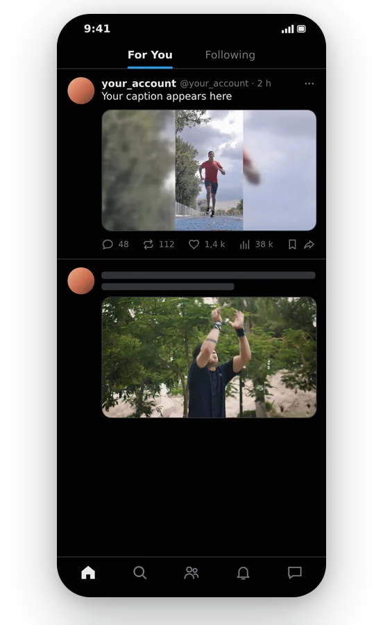 Benefit — Resize Video for X (Twitter): 16:9, Square and Vertical