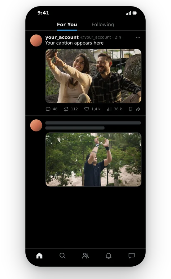 Benefit — Resize Video for X (Twitter): 16:9, Square and Vertical