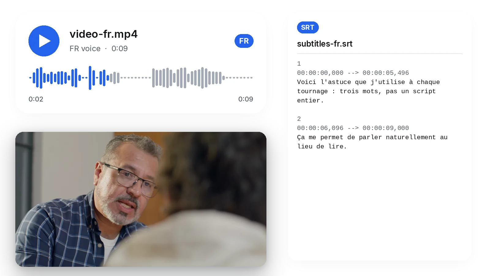 Benefit — Translate Video to French: AI Dubbing, French Subtitles